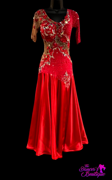 Gorgeous Red with Intricately Stoned Bodice