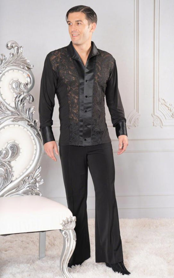 Men's Loose Soft Collar Embroidery Shirt MS25