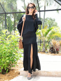 Maxi Layered Skirt with Slit