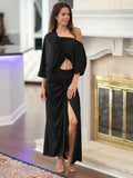 Faux Wrap Pleated Skirt