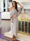Faux Wrap Pleated Skirt
