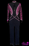Shimmering Black and Pink Pantsuit