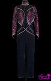 Shimmering Black and Pink Pantsuit