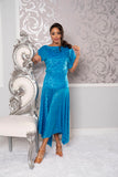 Long Blouson Velvet Dress