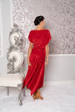 Long Blouson Velvet Dress