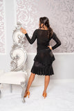 Slim Velvet Ruffle Skirt