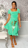 Butterfly Short Cap Sleeve Princess Cut Latin Dress