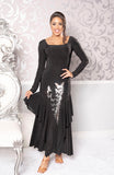 Butterfly Long Sleeve Princess Cut Ballroom Dress