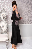 Long Horizontal Stone Tripe Ballroom Skirt