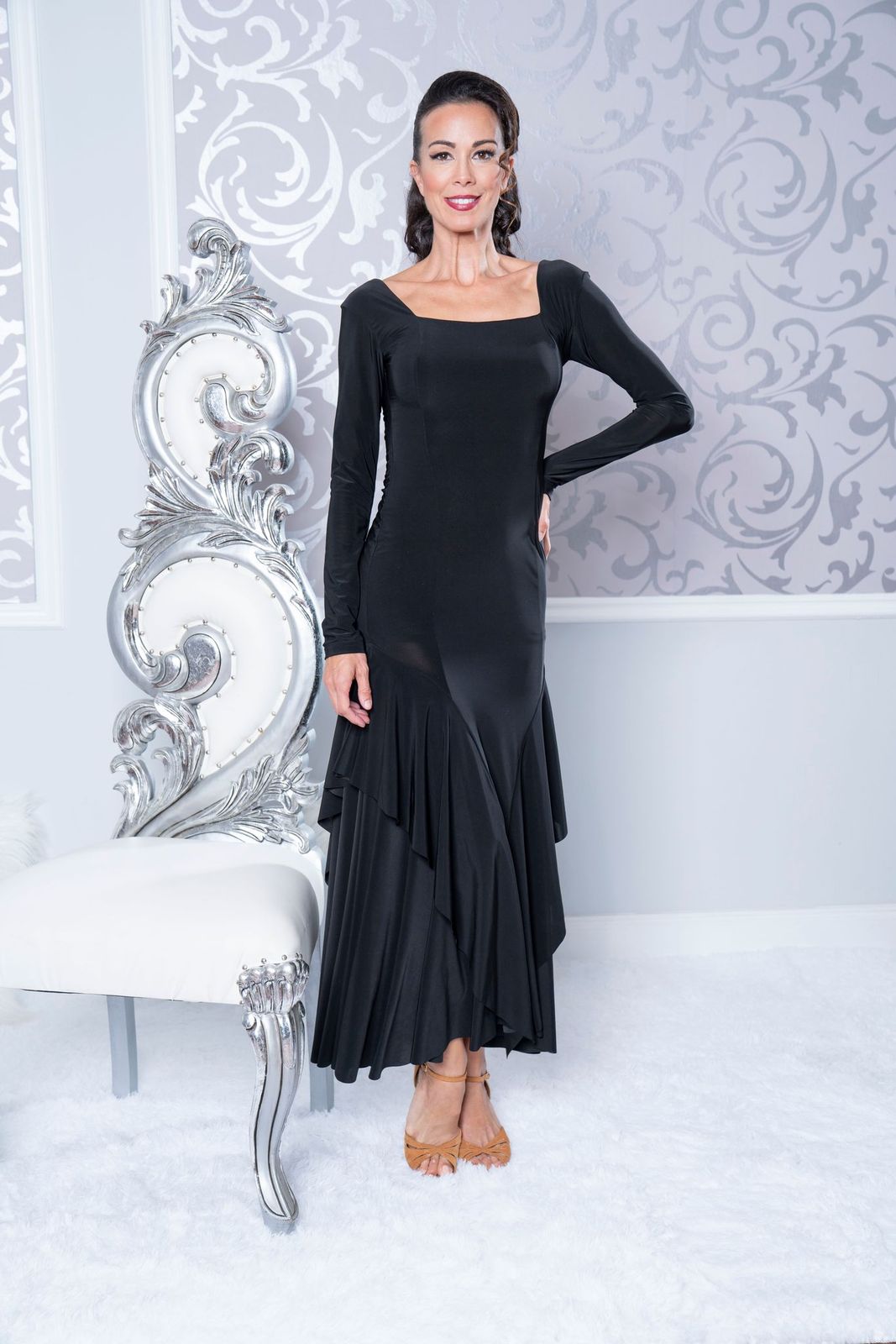 princess cut evening dresses A-Line/Princess Cut-Out Floor-Length Formal Prom Dresses with Beaded