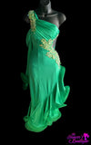 Green with Cascade Ruffles