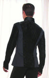 Men's Collared Shirt with Velvet Burnout Insets MS22