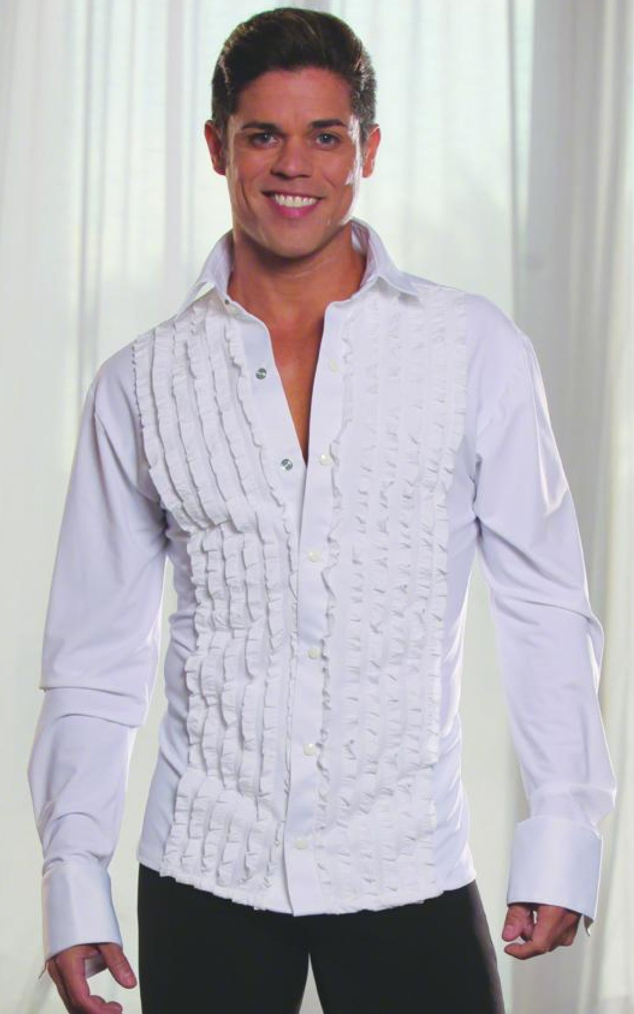 The Dancer's Boutique 'Men's Ruffled Tuxedo Shirt' White / X-Small / With Trunks The Dancer's Boutique 'Men's Ruffled Tuxedo Shirt' White / X-Small / With Trunks