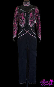 Shimmering Black and Pink Pantsuit