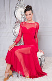 Long Ruched Sweetheart Ballroom Dress